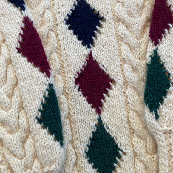 Vintage, Blarney Woolen Mills 100% New Wool, Traditional Aran, Handknit, Sweater - Picture 8 of 12